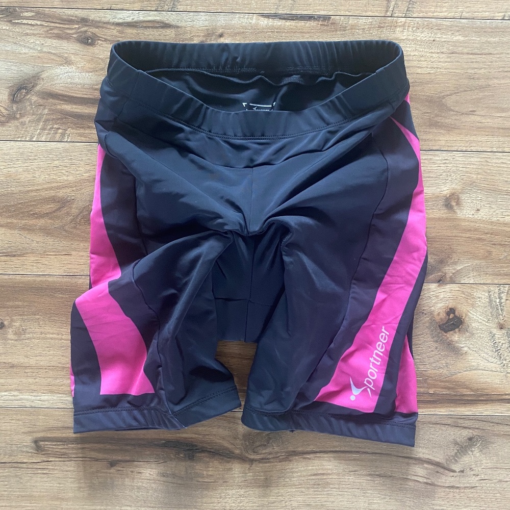 Women's Sportneer padded bike shorts pink and black size M
